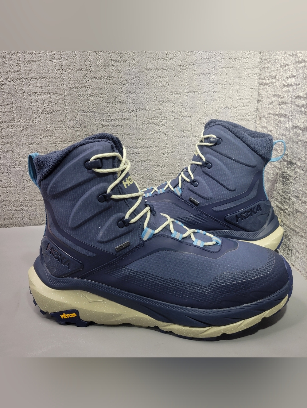 Hoka One One Kaha 2 Frost GTX Women's US Size 8B Varsity Navy Oyster Mushroom
